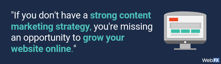 如果你没有一个强大的内容营销策略，你就失去了一个增加网站报价的机会