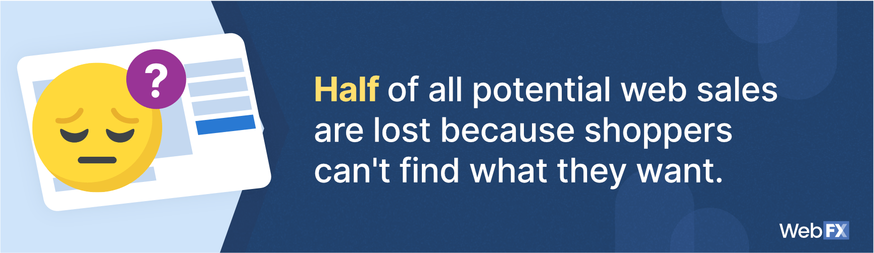 Half of potential web sales get lost because shoppers can't find what they want
