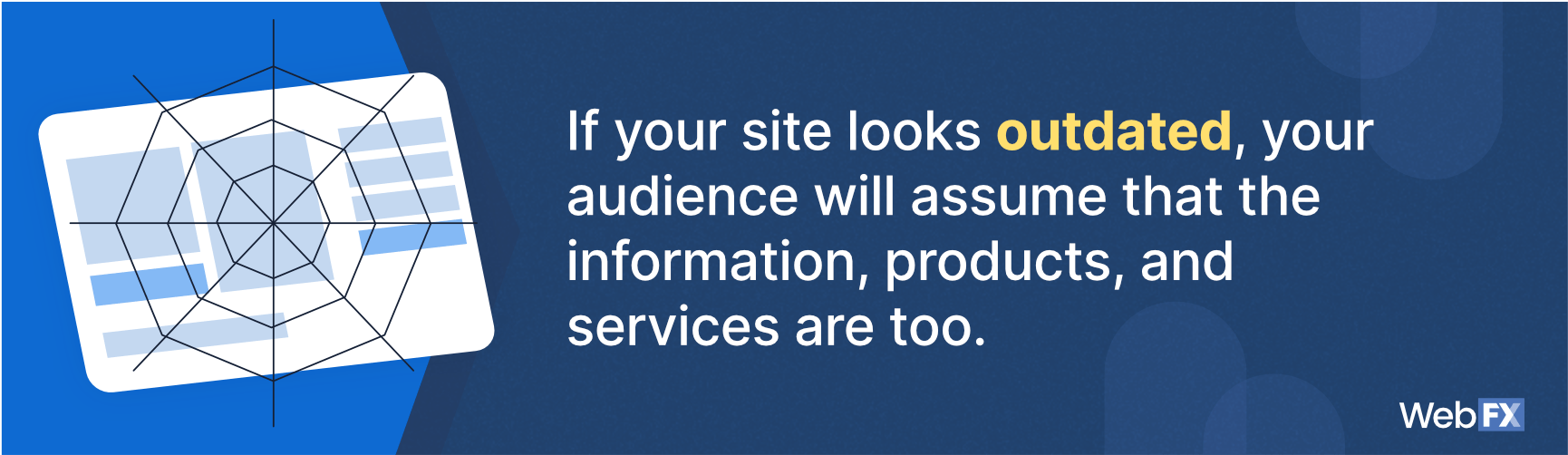 If your site looks outdated, your audience will assume the information is too