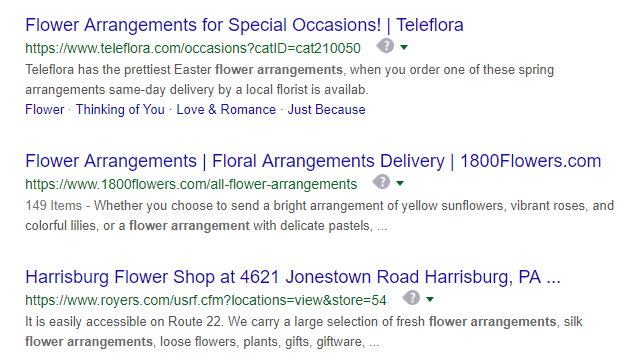 Google search results local 3-pack