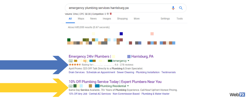 A screenshot of search results on Google