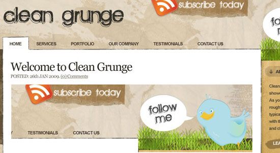 Making the ‘Clean Grunge’ Blog Design - screen shot.
