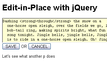 使用jQuery编辑在AJAX的地方-截图