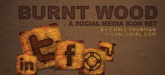 烧焦的木头:一个社交媒体图标集