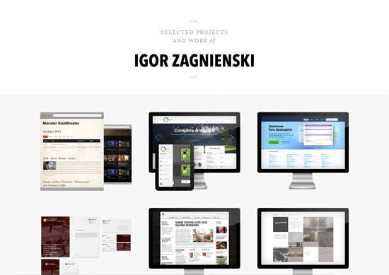 极简主义作品集网站设计示例:Igor Zagnienski