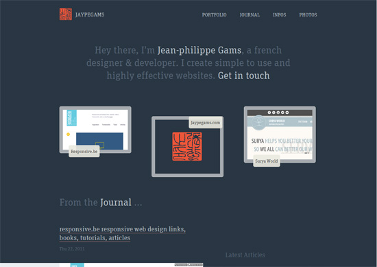 极简作品集网站设计示例:Jean-philippe Gams