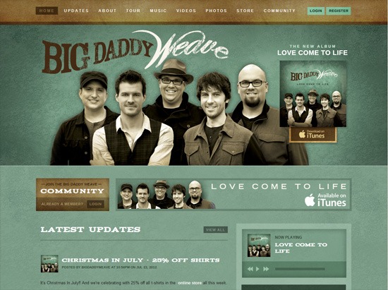 纹理网站设计的例子:Big Daddy Weave＂width=