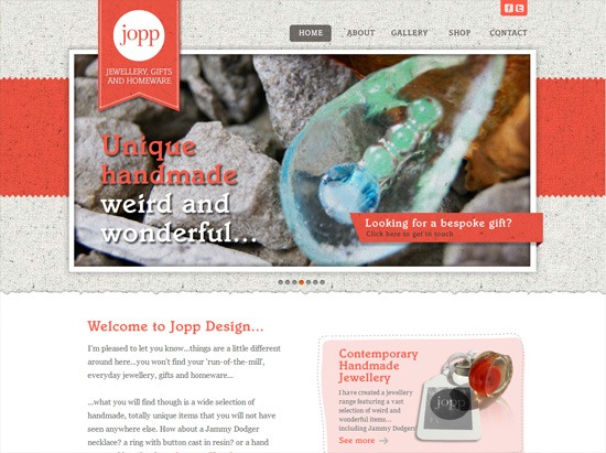 纹理网站设计的例子:Jopp＂width=
