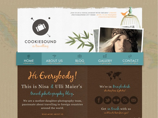 纹理网站设计的例子:Cookiesound＂width=