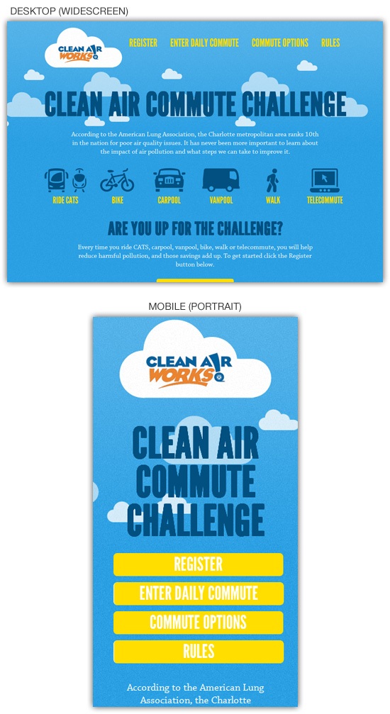 响应式网页设计示例:清洁空气挑战