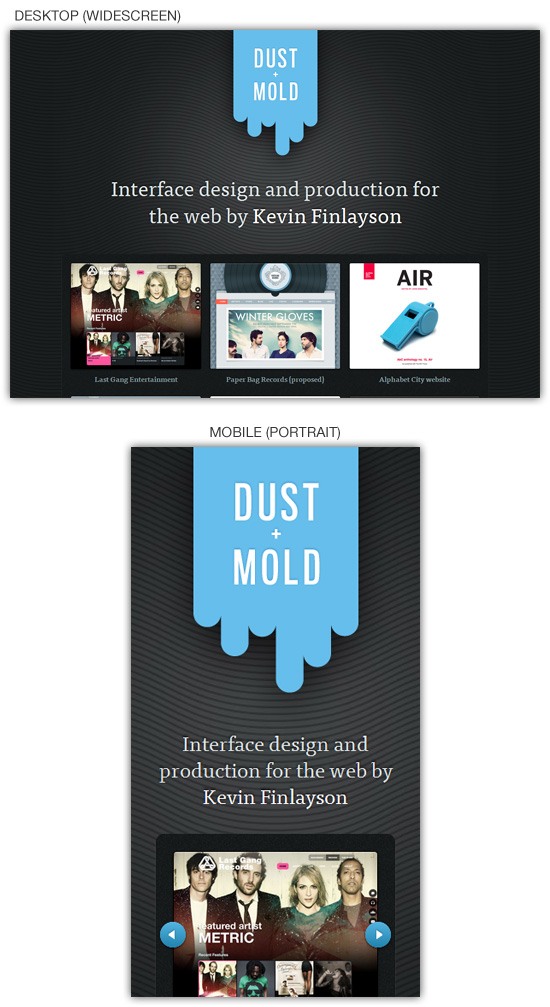 响应式网页设计示例:Dust and Mold