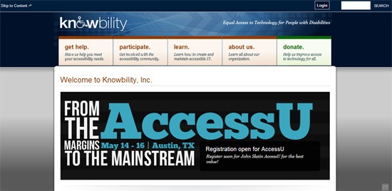 Knowbility.com主页截图。