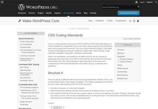 WordPress CSS编码标准