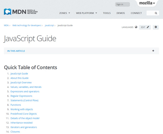 MDN JavaScript指南
