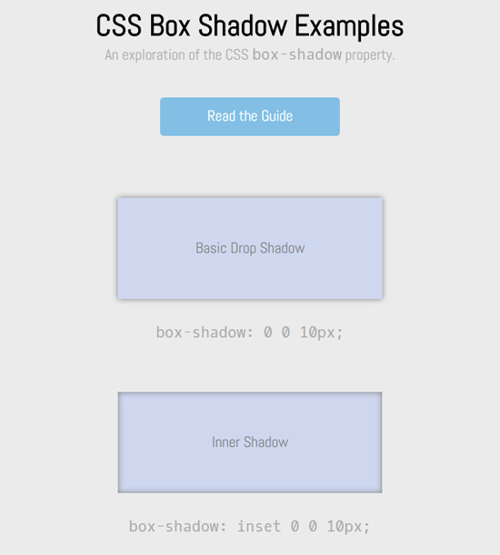 CSS Box Shadow示例