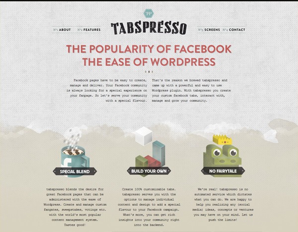 有质感的网站设计例子:tabspresso