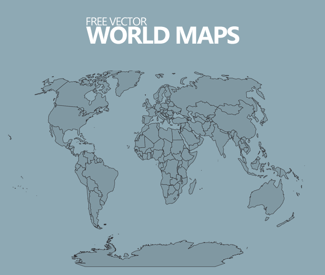 免费矢量世界地图预览。