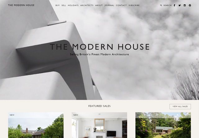一个干净的网站截图:The Modern House