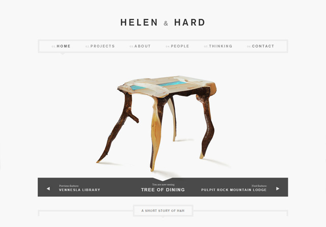 一个干净的网站截图:Helen & Hard