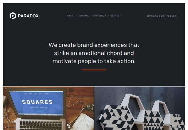 一个干净的网站截图:Paradox Design Studio