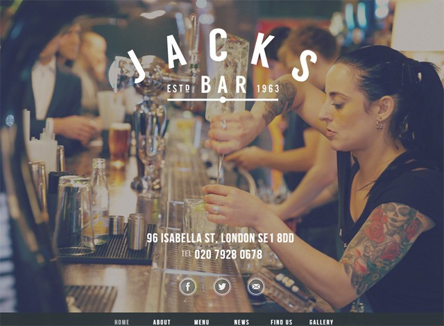 单页网站:Jacks Bar