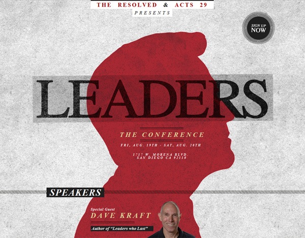 有质感的网站设计例子:Leaders - The Conference