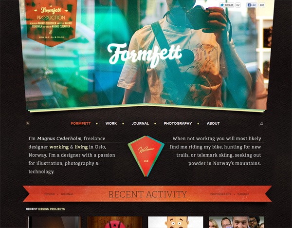 纹理网站设计示例:Formfett