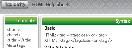 HTML帮助表截图