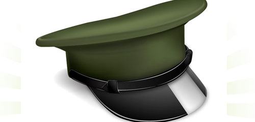 如何制作一个矢量军事帽图标-屏幕截图。