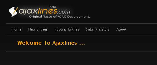 Ajaxlines -屏幕截图。