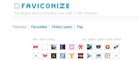 Faviconize—favicon目录—屏幕截图