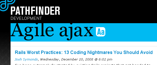 敏捷Ajax -屏幕截图。