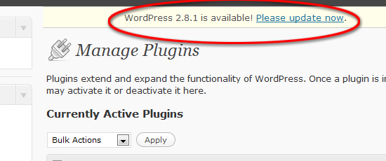 保持你的WordPress安装是最新的