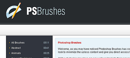 PS Brushes.net -屏幕截图。