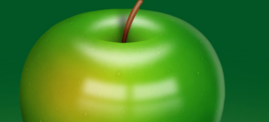 美味的绿苹果插图-屏幕截图。