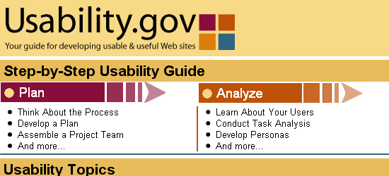 Usability.gov -屏幕截图。