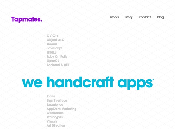 极简主义网站设计灵感:Tapmates Inc。