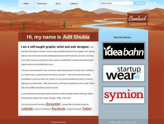 Adit Shukla组合的屏幕截图。