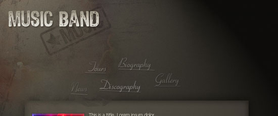 设计一个了不起的乐队网站模板-屏幕截图。