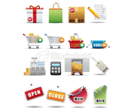 购物和消费主义图标集