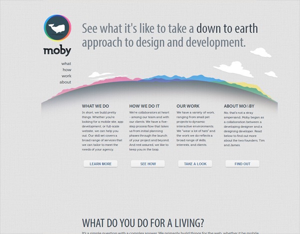 纹理网站设计示例:Moby