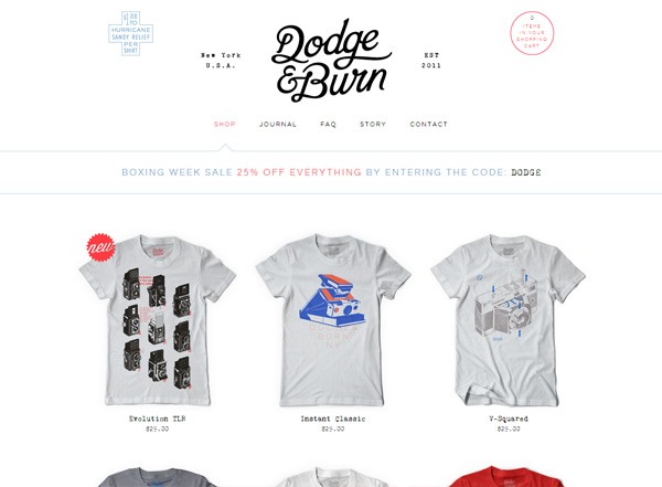 极简主义网站设计灵感:Dodge & Burn