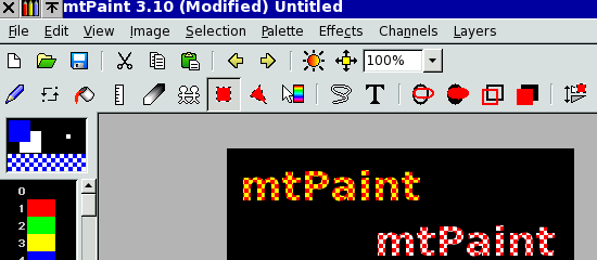mtPaint -屏幕截图。