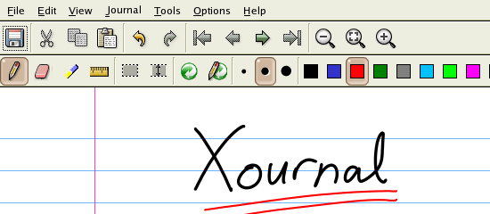 Xournal -屏幕截图。