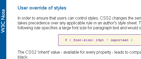 CSS的辅助功能-屏幕截图。