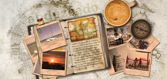 在Photoshop中创建Vintage旅行者日记