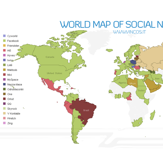 社交网络世界地图