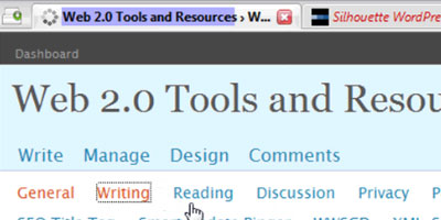 WordPress博客管理设置-屏幕截图。