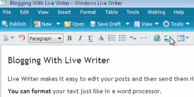 使用Windows Live Writer -屏幕截图。