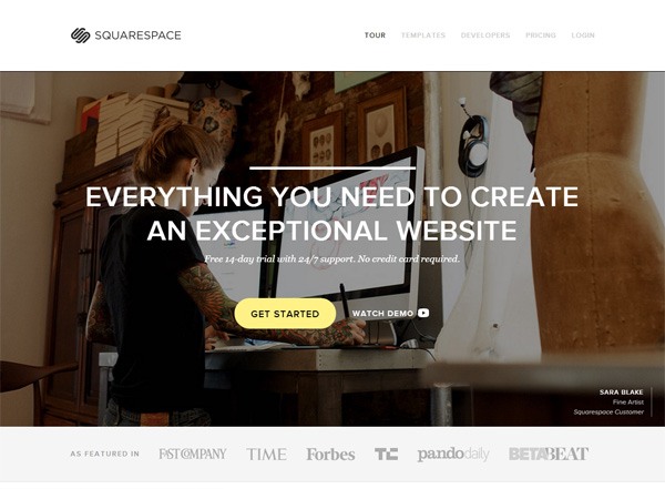 极简主义网站设计灵感:Squarespace
